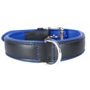 Ace Comfy LEATHER DOG COLLAR Padded And lined with soft Lamb's Leather (Royal Blue Lining).
